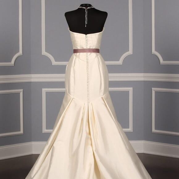 MONIQUE LHUILLIER Marcella Lavender Crystals Formal Bridal Sash Belt main image 5